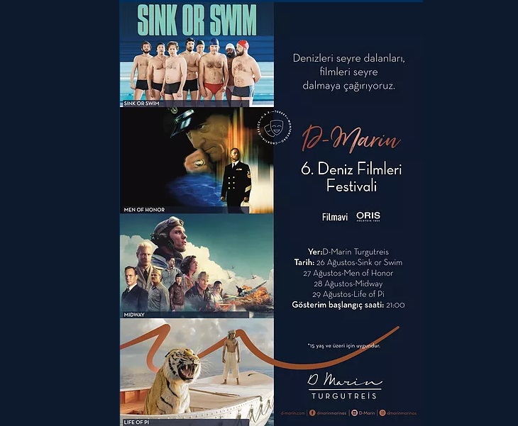denizcitoplum|‘D-Marin 6. Deniz Filmleri Festivali’ Turgutreis Cinemarine Açık Hava Sineması’nda Başlıyor.