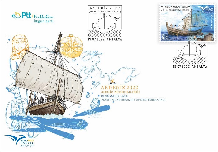 15947PTT Tarafından “Akdeniz 2022 (Deniz Arkeolojisi)” Konulu Anma Pulu ve İlkgün Zarfı Çıkarıldı.