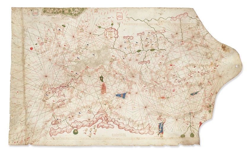 18878Christie’s Tarafından Açık Arttırmaya Çıkarılan Gordon Getty Koleksiyonundaki Portolan Haritanın Müzayedede Belirtilenden Daha Eski Bir Tarihe Ait Olduğu Belirlendi.
